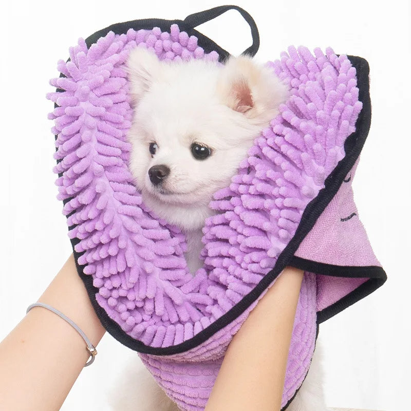 Absorbent Microfiber Pet Towel Quick-Drying with Hand Pockets