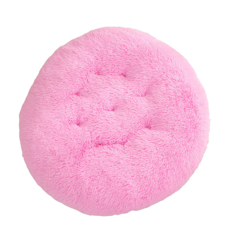 Round Plush Pet Bed Warm Soft Sleep Mat for Pets