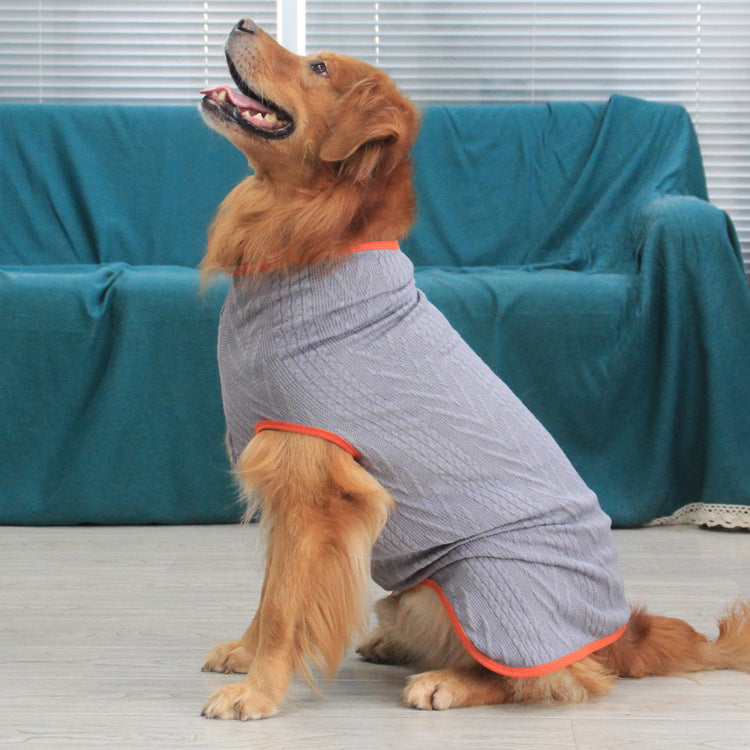 High Collar Vintage Pet Sweater Warm Winter Knit Clothing