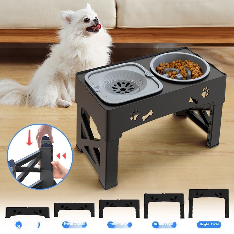 Stainless Steel Double Pet Feeder Elevated Integrated Food Bowl
