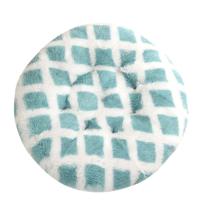 Round Plush Pet Bed Warm Soft Sleep Mat for Pets