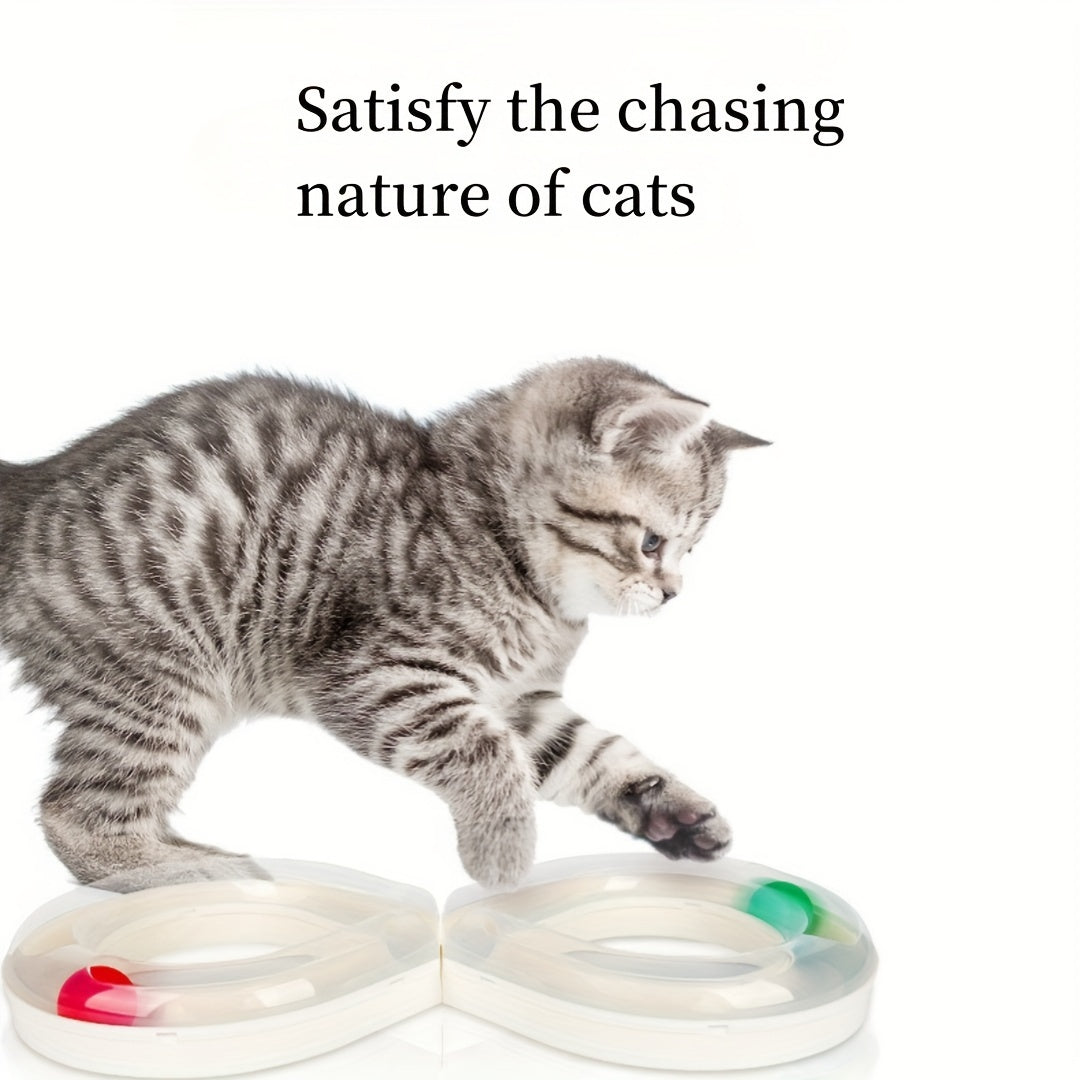 Self-Play Pet Toy Turntable Track Ball Interactive Teasing Stick