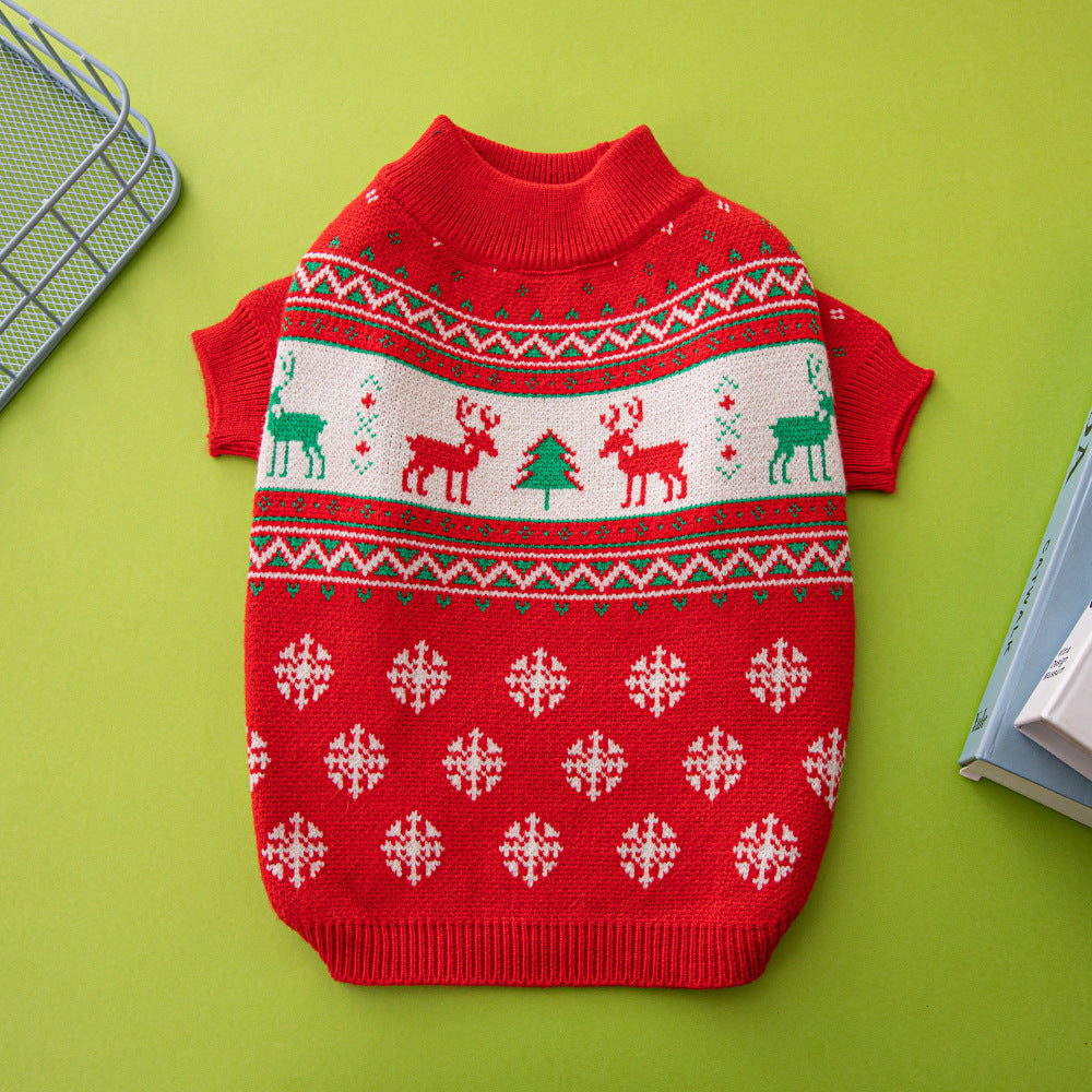 Christmas Pet Sweater Tree Elk Soft Warm Knit Clothing