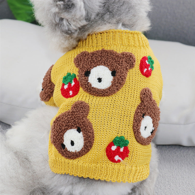 Autumn Winter Short Pet Sweater Soft Warm Knit Clothing