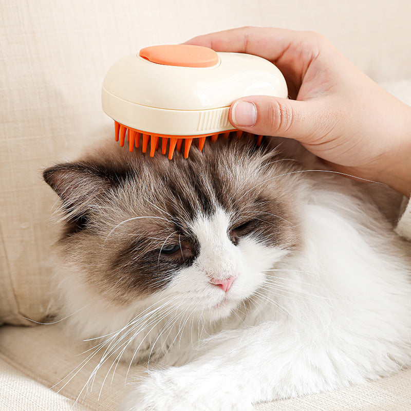 Electric Steam Pet Brush Self-Cleaning Grooming Comb for Massage