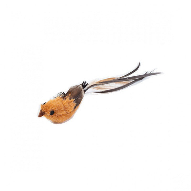 Adjustable Pet Teaser Stick Replaceable Head Steel Wire Feather Toy
