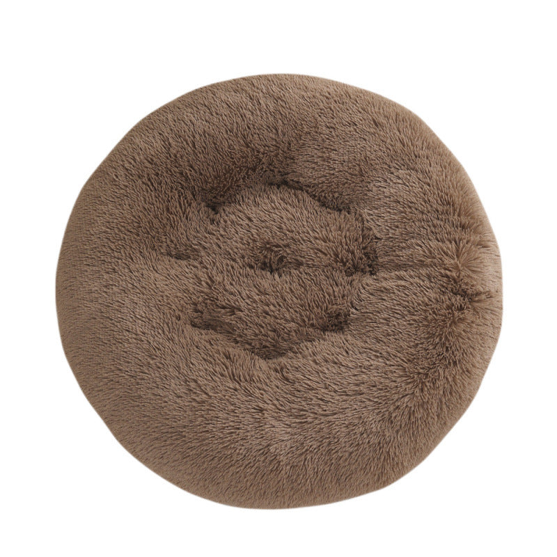 Round Plush Pet Bed Warm Soft Sleep Mat for Pets