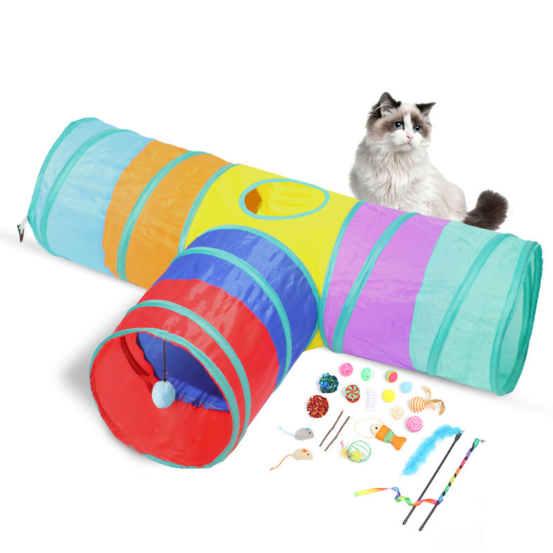 Foldable Pet Tunnel Interactive Climbing Path Fun Toy