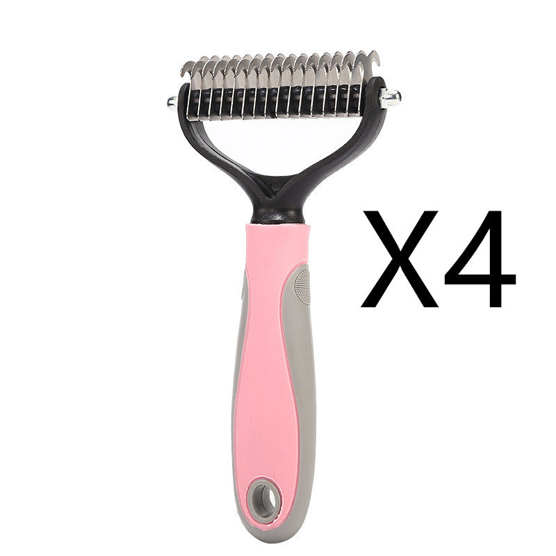 Double-Sided Stainless Pet Brush Hair Removal and Dematting Tool