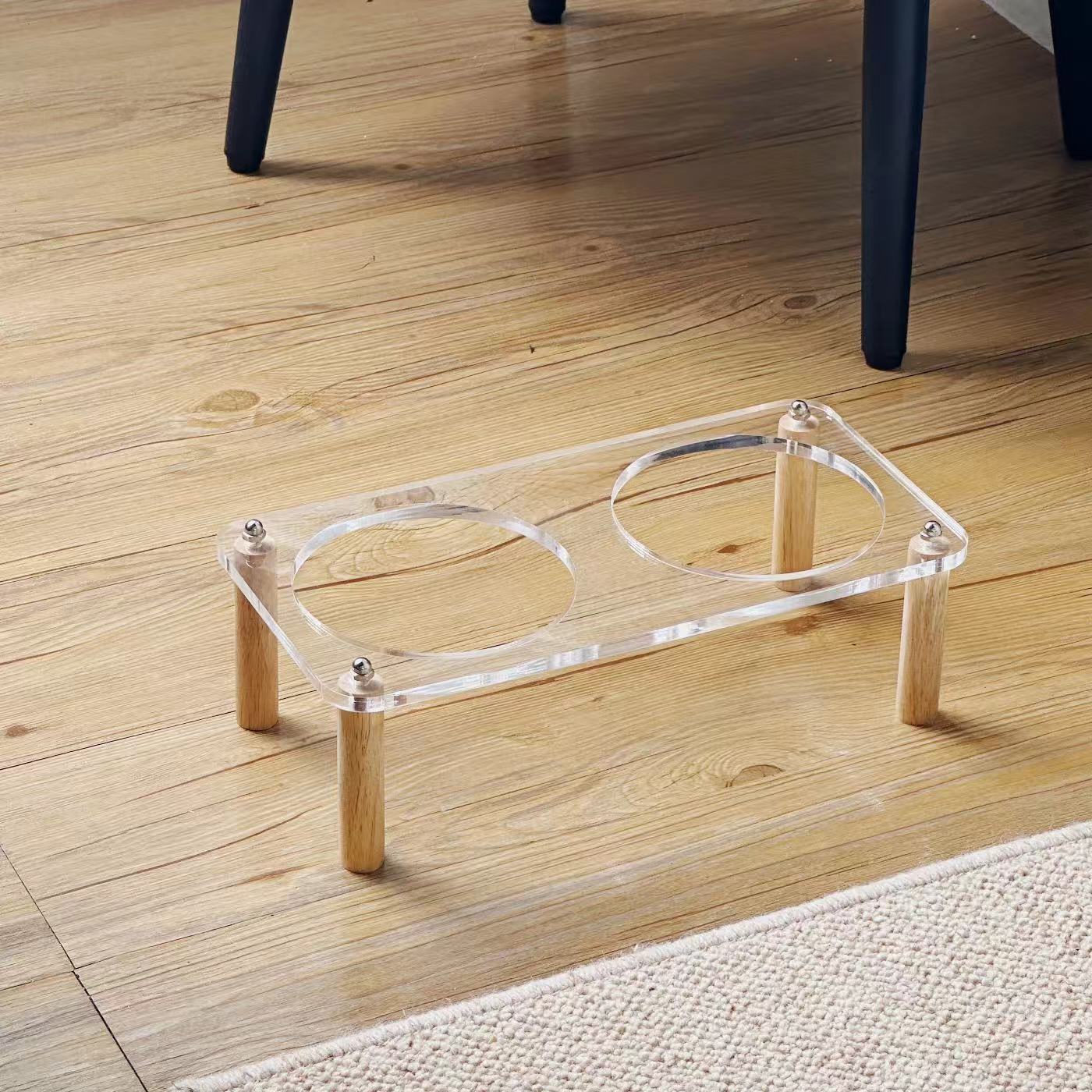 Anti-Tumble High-Leg Pet Water and Food Bowl Ceramic Double Set