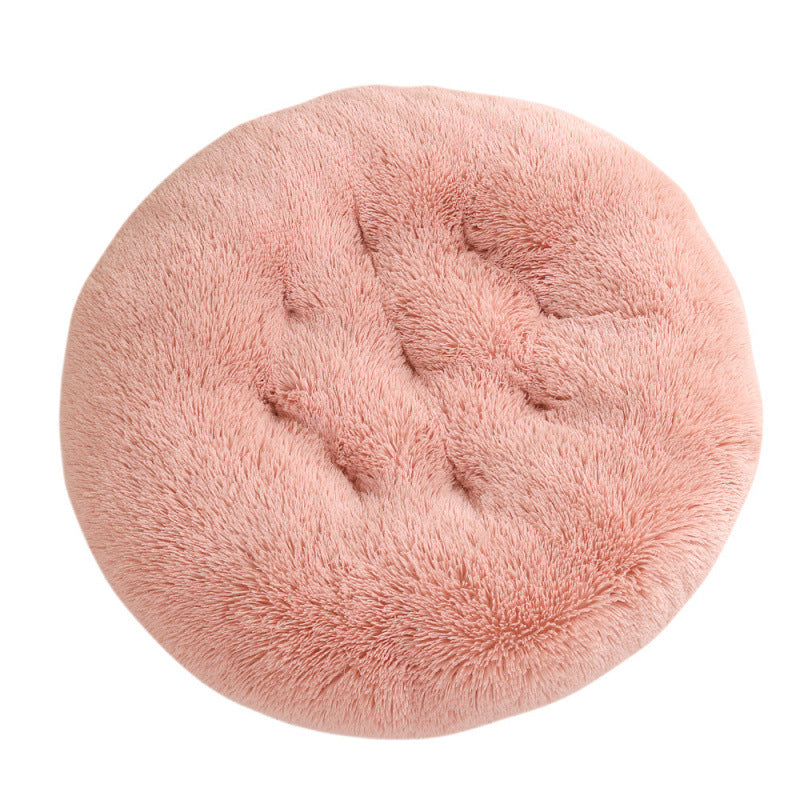 Round Plush Pet Bed Warm Soft Sleep Mat for Pets