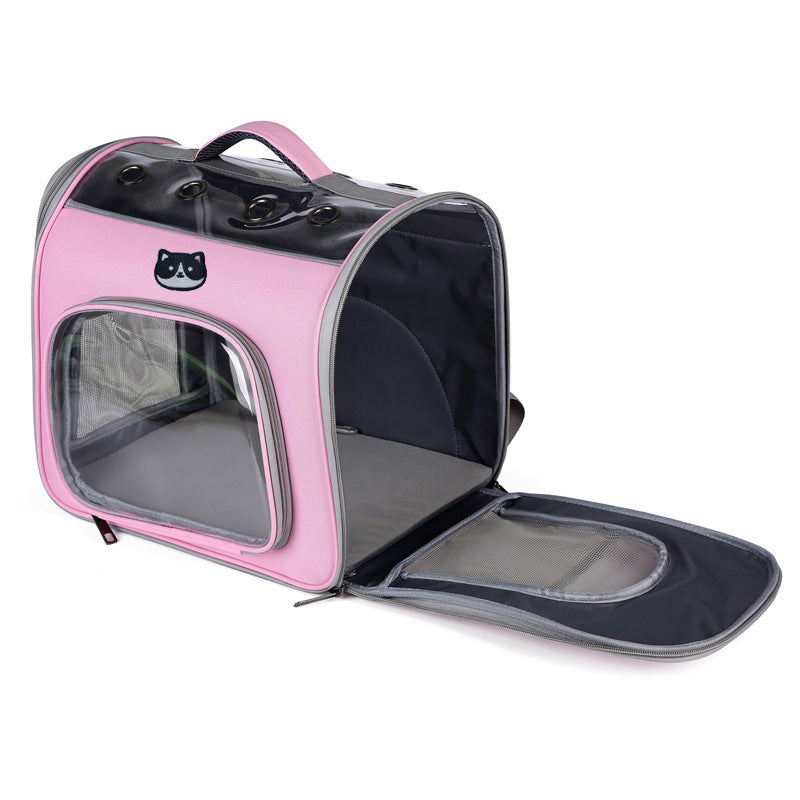 Outdoor Breathable Transparent Pet Carrier With Spacious Design