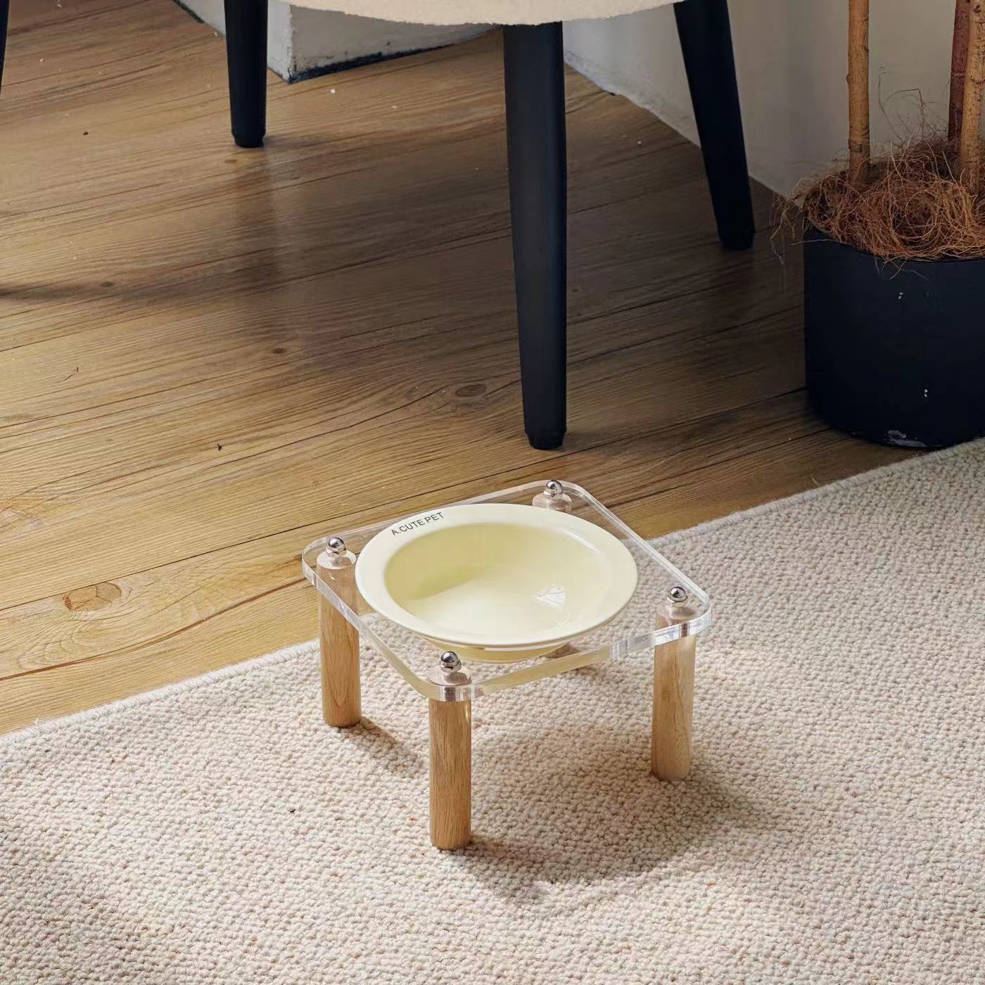 Anti-Tumble High-Leg Pet Water and Food Bowl Ceramic Double Set