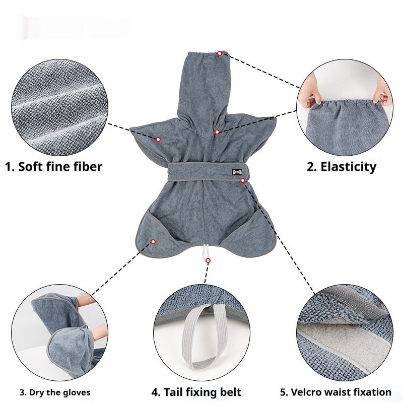 Pet Cotton Bath Towel Strong Water-Absorbing Quick-Drying