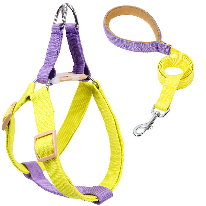 Colorful Pet Drawstring Vest Leash Adjustable Walking Harness