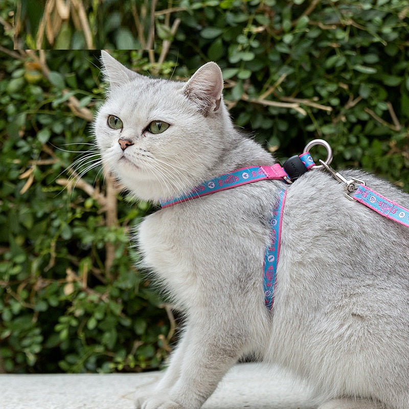 Pet Harness Vest With Bell Adjustable Chest Strap Leash