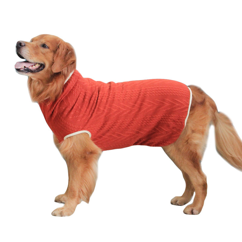 High Collar Vintage Pet Sweater Warm Winter Knit Clothing