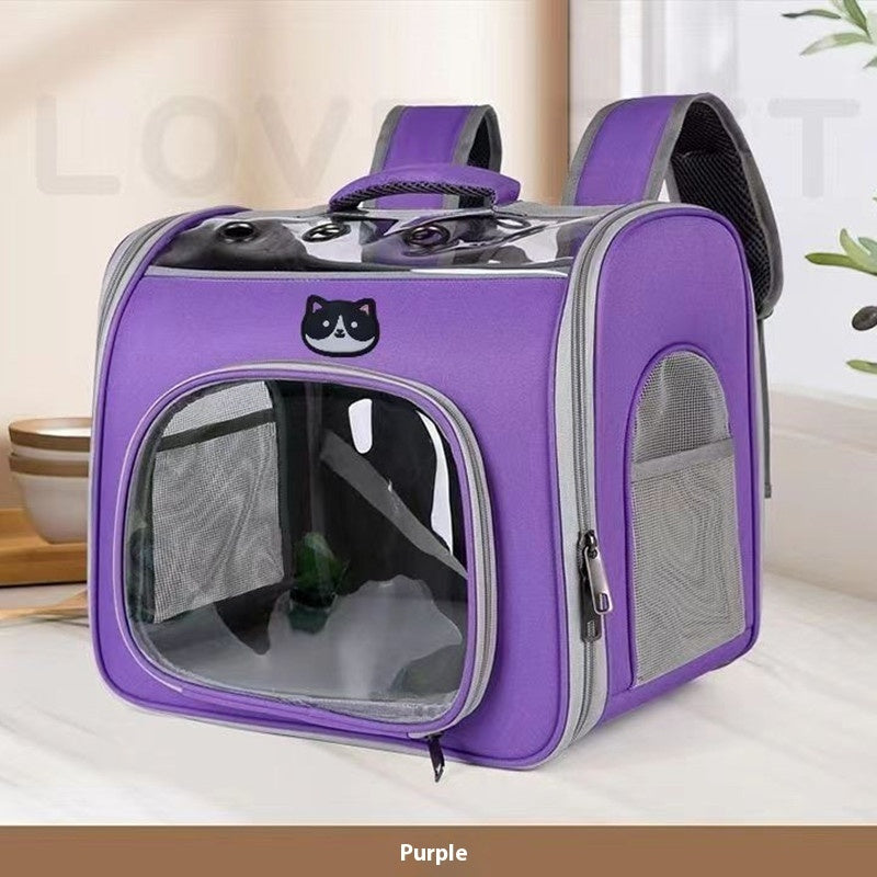 Outdoor Breathable Transparent Pet Carrier With Spacious Design