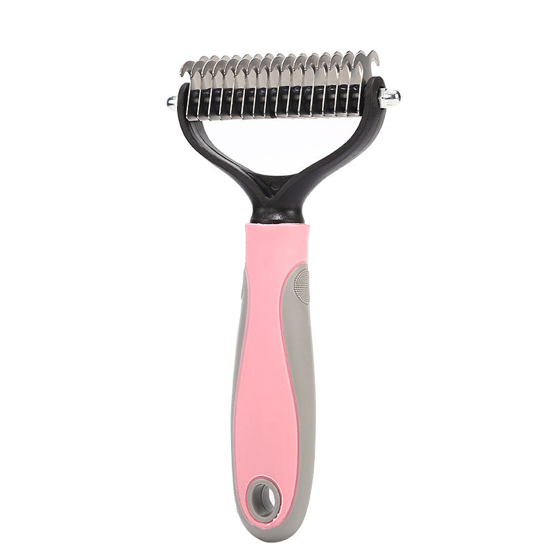 Double-Sided Stainless Pet Brush Hair Removal and Dematting Tool