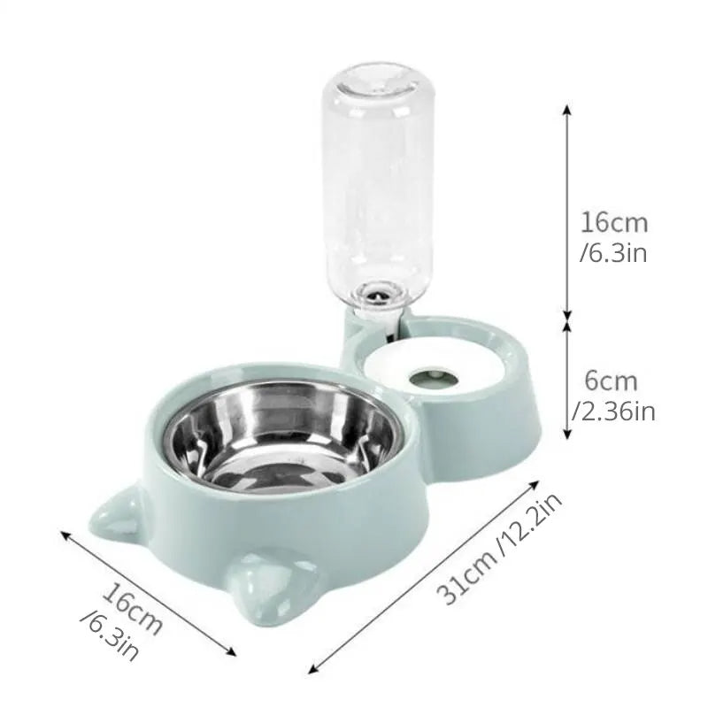 Automatic Pet Food And Water Feeder Bowl Fountain Dispenser