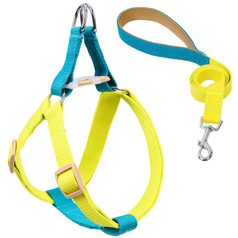 Colorful Pet Drawstring Vest Leash Adjustable Walking Harness