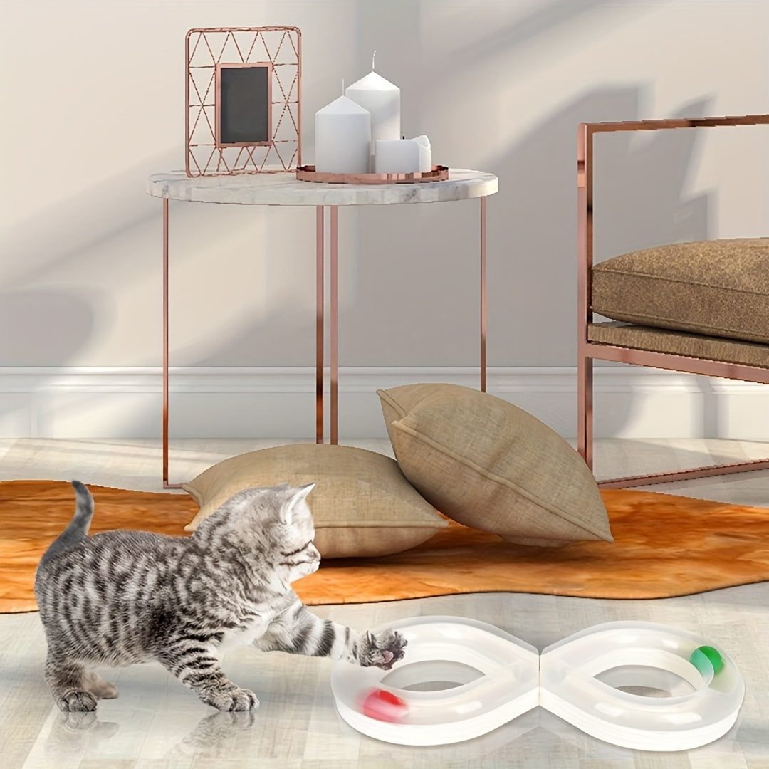 Self-Play Pet Toy Turntable Track Ball Interactive Teasing Stick