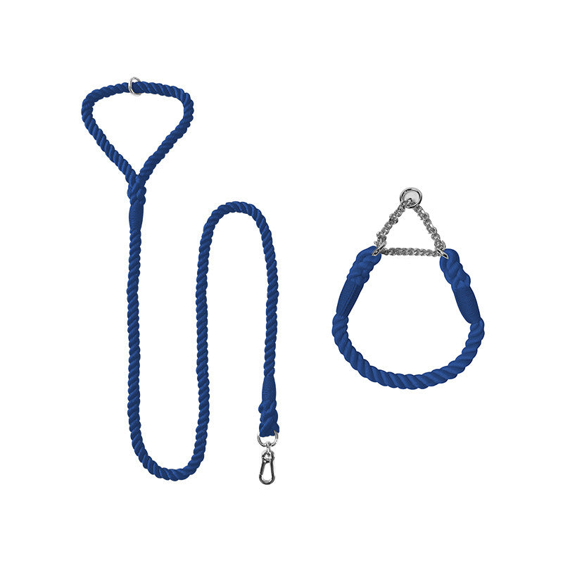 Woven Cotton Pet Leash And Collar Set Durable Walking Gear