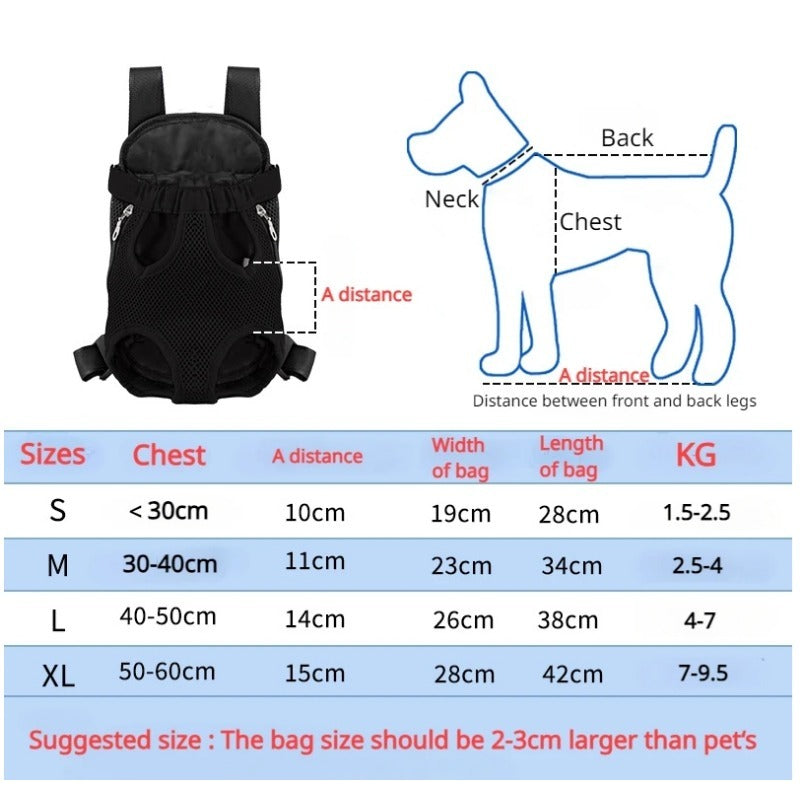 Pet Carrier Backpack Breathable Portable Adjustable Front Travel Bag