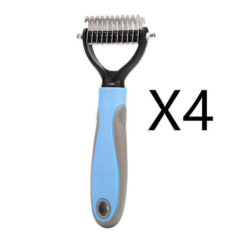 Double-Sided Stainless Pet Brush Hair Removal and Dematting Tool