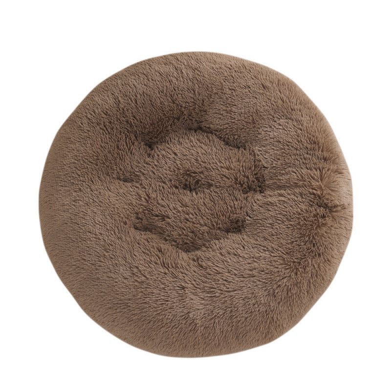 Round Plush Pet Bed Warm Soft Sleep Mat for Pets
