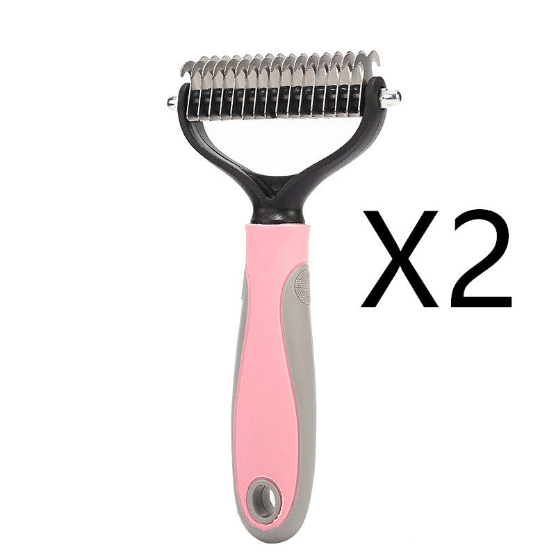 Double-Sided Stainless Pet Brush Hair Removal and Dematting Tool