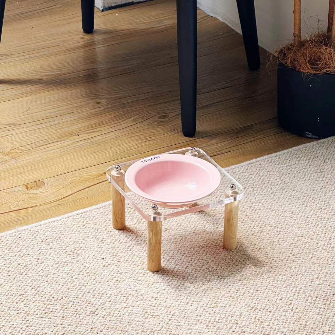 Anti-Tumble High-Leg Pet Water and Food Bowl Ceramic Double Set