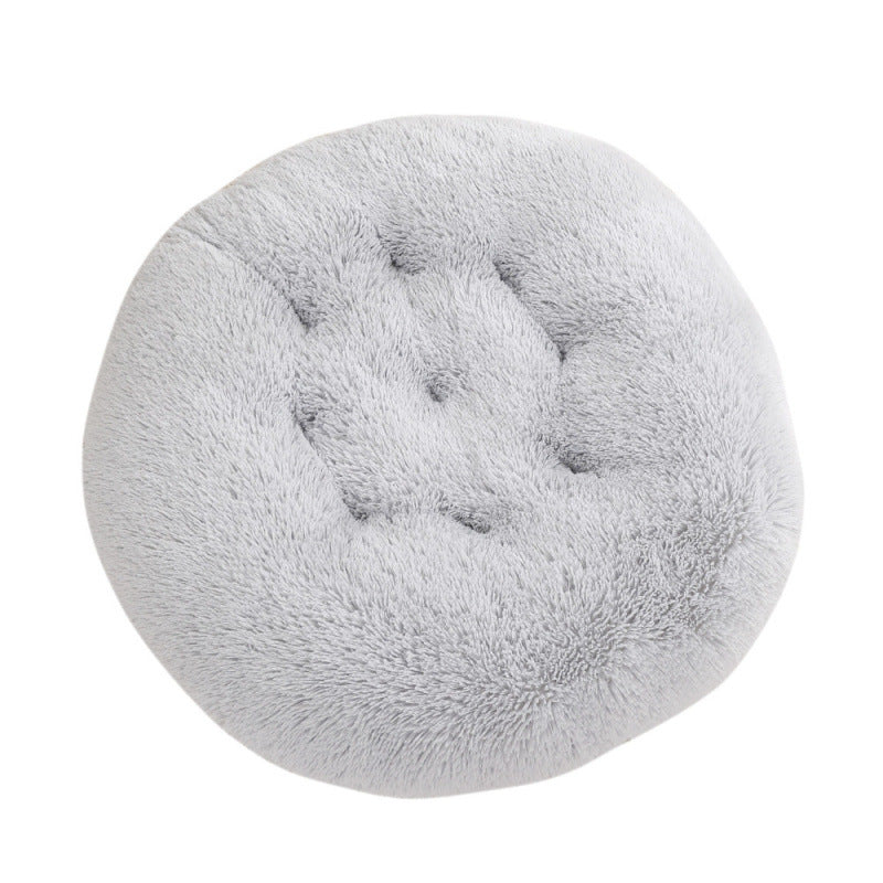 Round Plush Pet Bed Warm Soft Sleep Mat for Pets