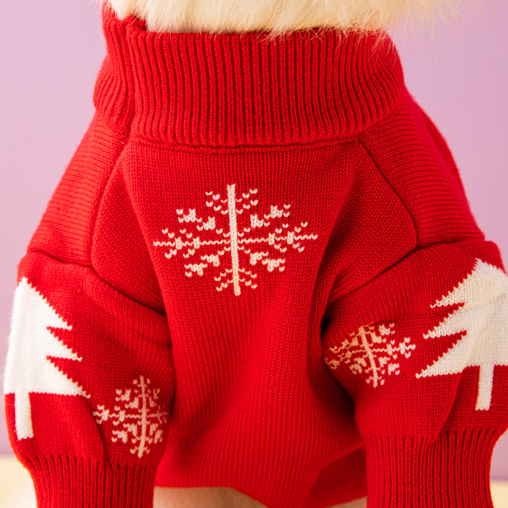Christmas Pet Sweater Tree Elk Soft Warm Knit Clothing