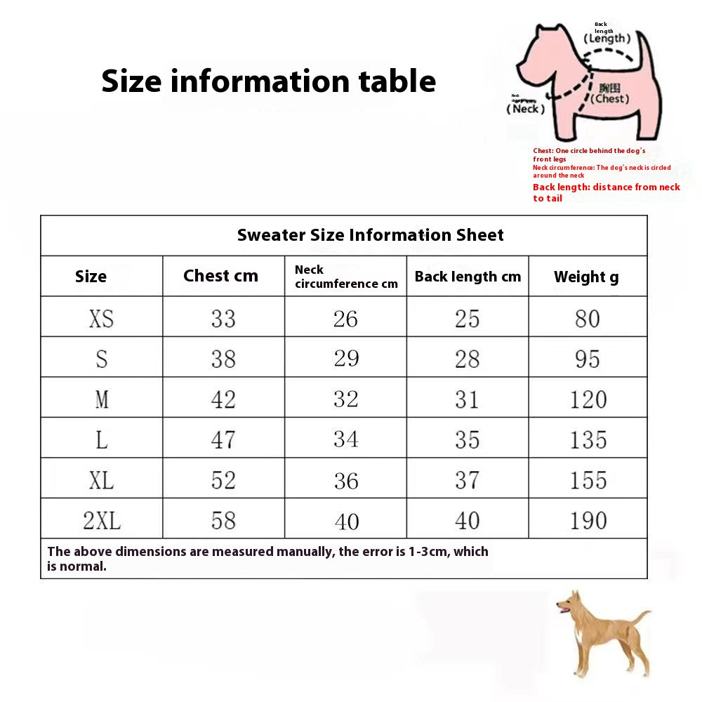 Pet Sweater Autumn Winter Thick Warm Soft Knit Clothing