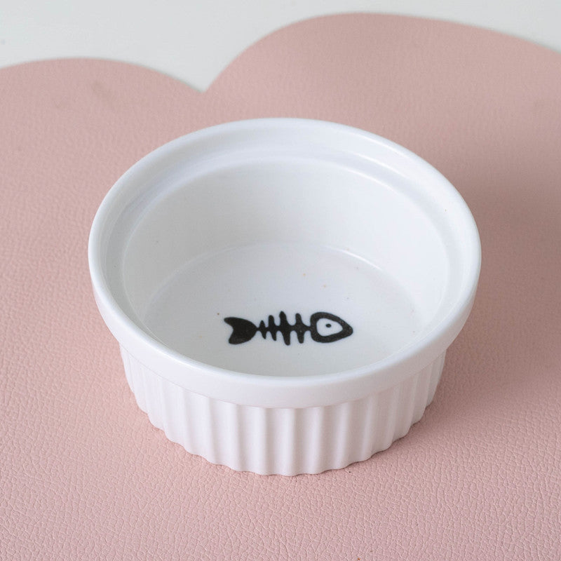 Ceramic Double Pet Bowl Elevated Tilted Feeding And Water Dish