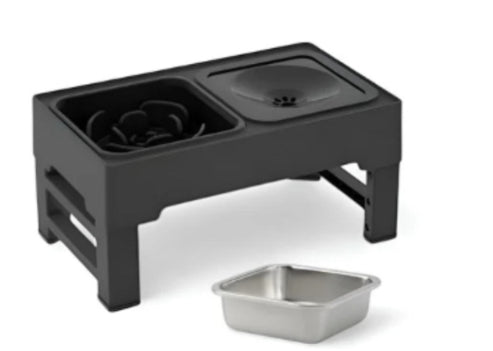 Adjustable Elevated Pet Double Bowl Stainless Steel Feeding Station