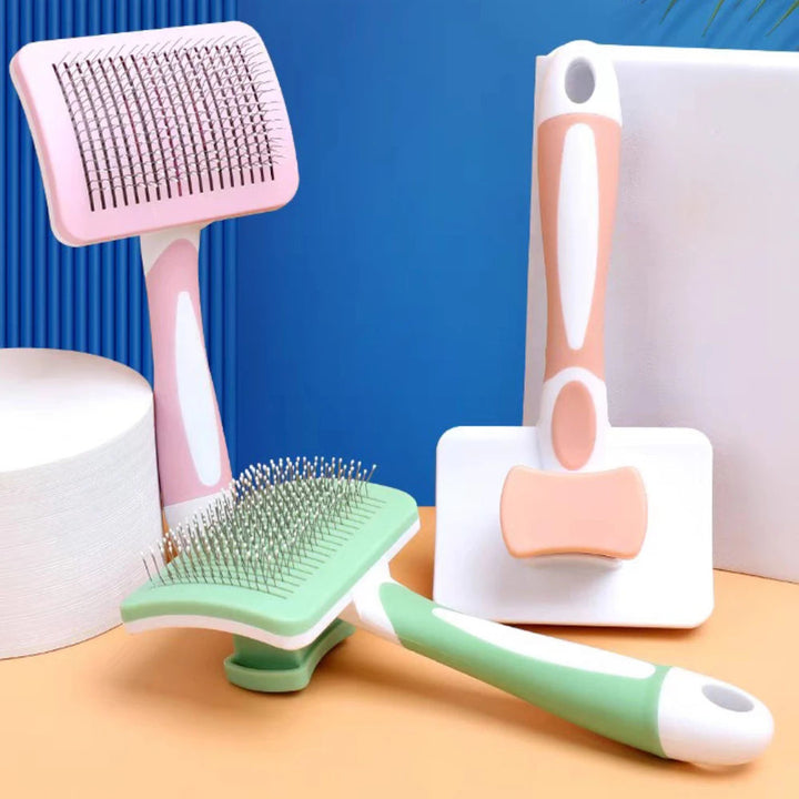 Self Cleaning Slicker Brush For Pet Hair Removal And Grooming