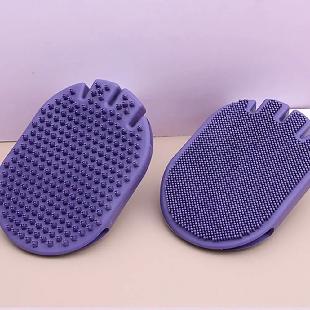 Massaging Pet Shampoo Brush Dual-Sided Soft Bristle Grooming Tool