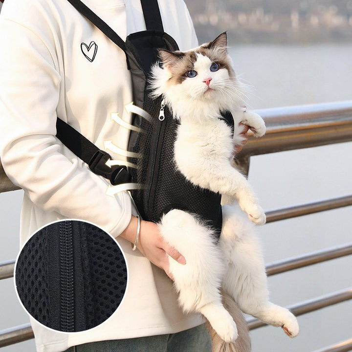 Pet Carrier Backpack Breathable Portable Adjustable Front Travel Bag