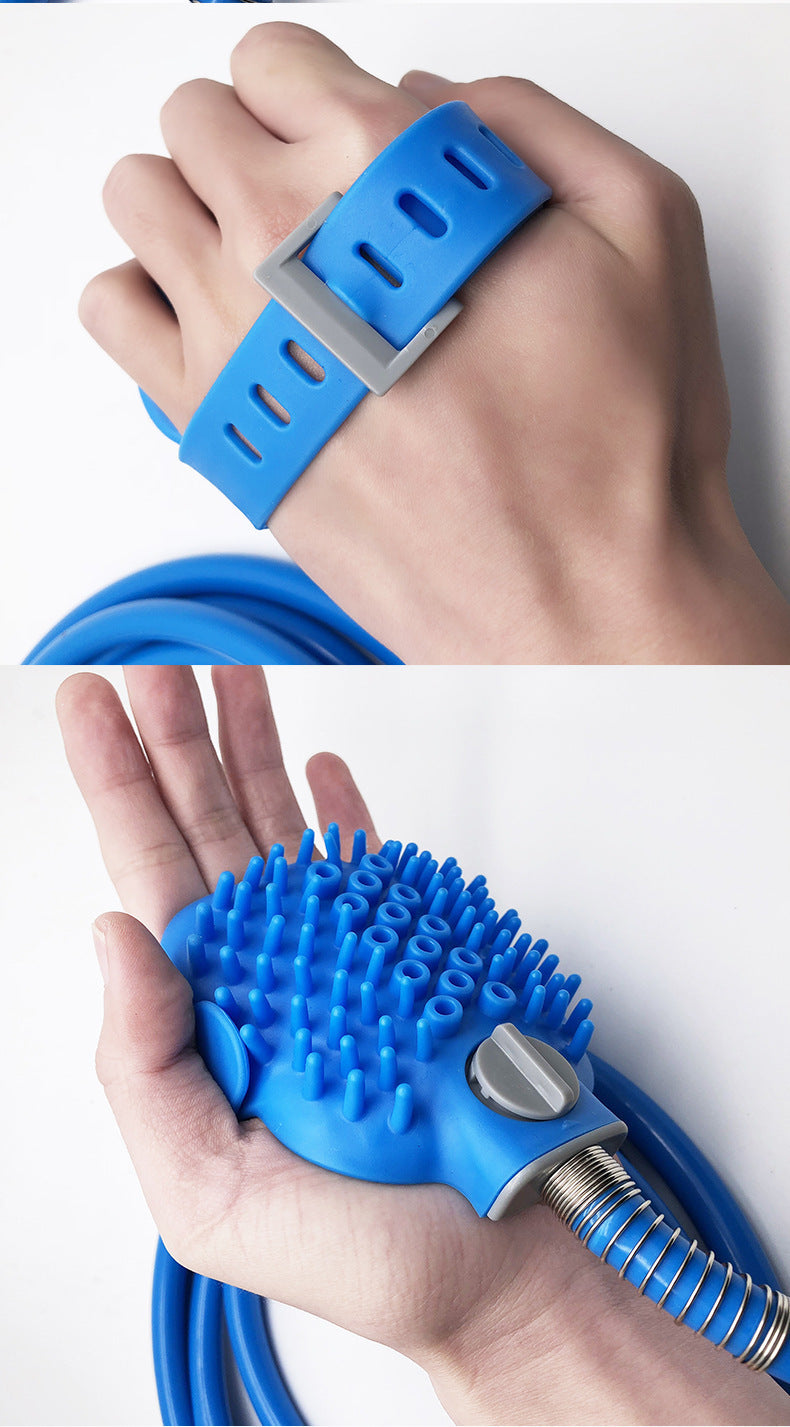 Pet Bathing Gloves Silicone Nozzle Handheld Massage Shower Brush