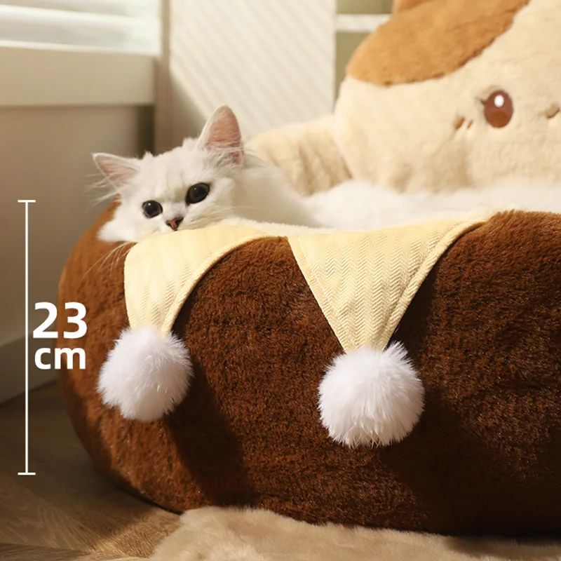 Round Pet Sofa Bed Soft Warm Cushion Mattress Deep Sleep Pad