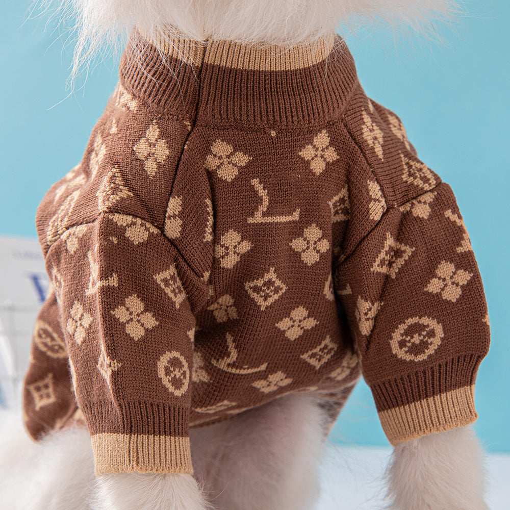 Pet Sweater Autumn Winter Thick Warm Soft Knit Clothing