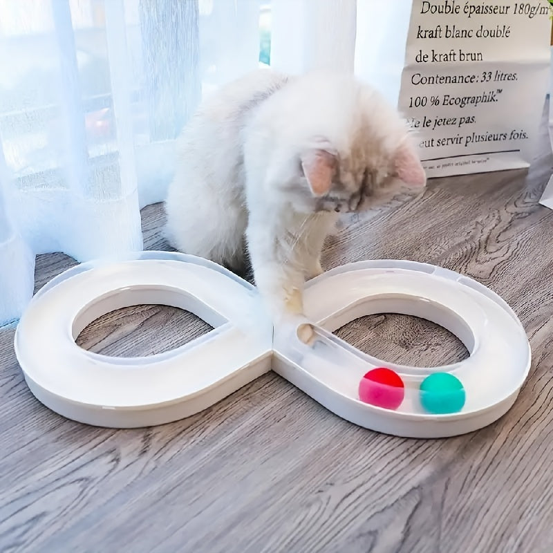 Self-Play Pet Toy Turntable Track Ball Interactive Teasing Stick