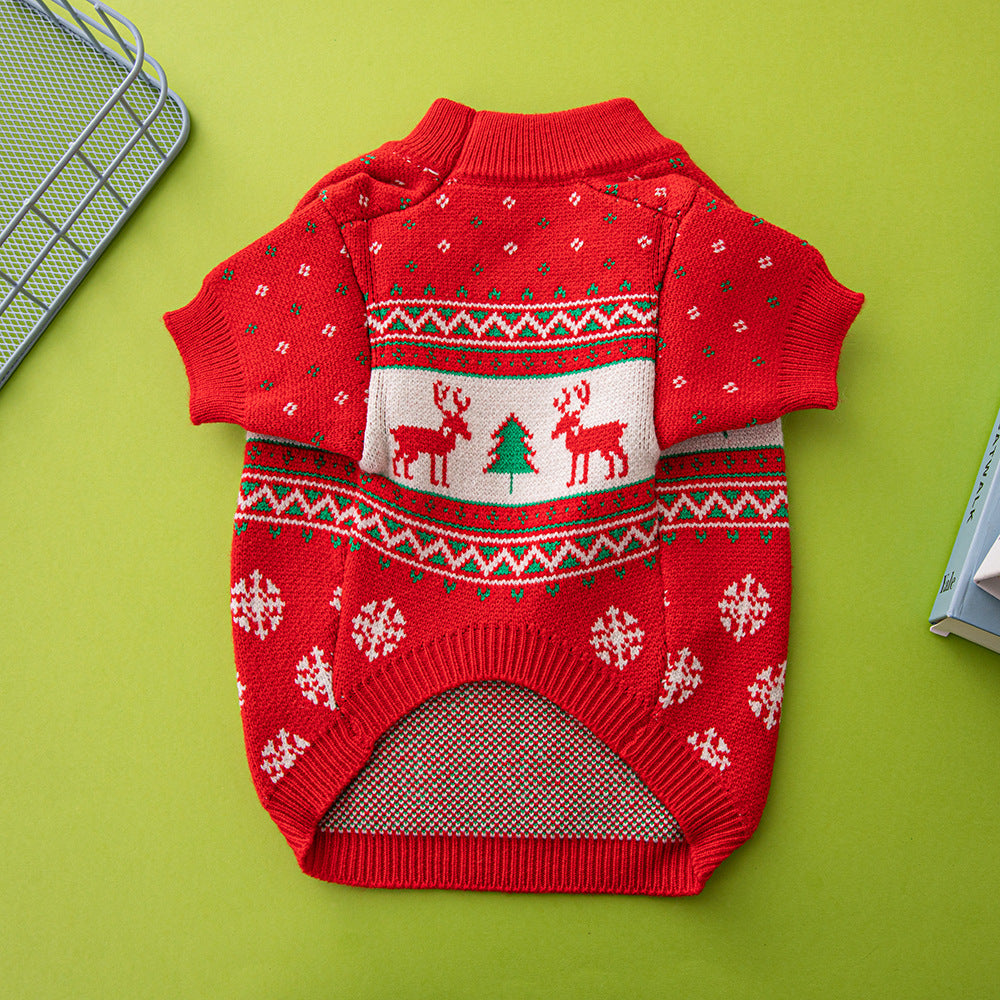 Christmas Pet Sweater Tree Elk Soft Warm Knit Clothing