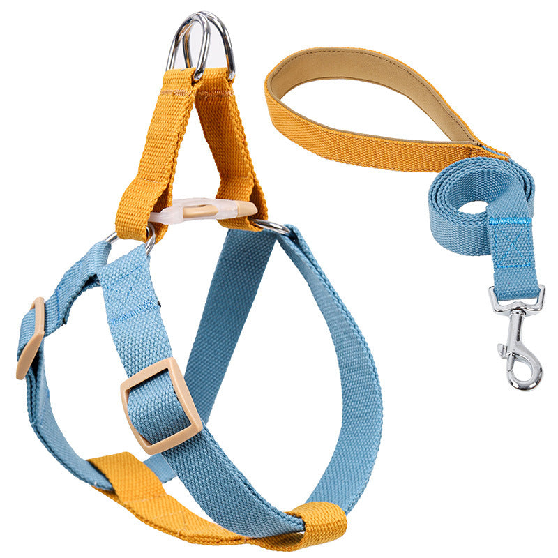 Colorful Pet Drawstring Vest Leash Adjustable Walking Harness