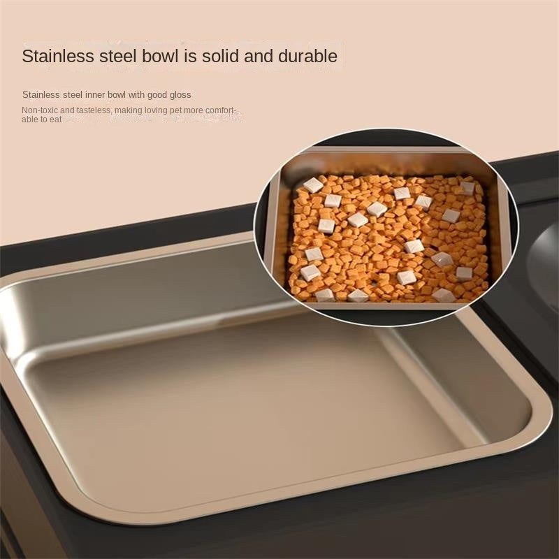 Adjustable Elevated Pet Double Bowl Stainless Steel Feeding Station
