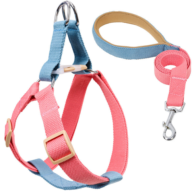 Colorful Pet Drawstring Vest Leash Adjustable Walking Harness