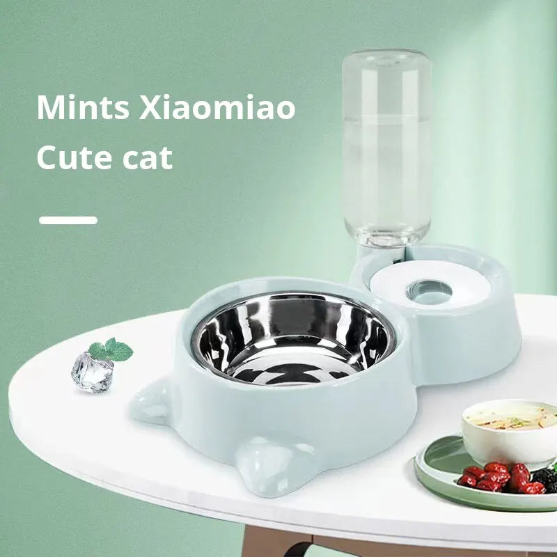 Automatic Pet Food And Water Feeder Bowl Fountain Dispenser