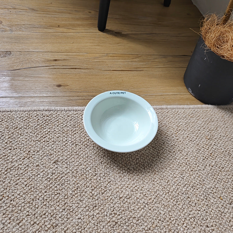 Anti-Tumble High-Leg Pet Water and Food Bowl Ceramic Double Set